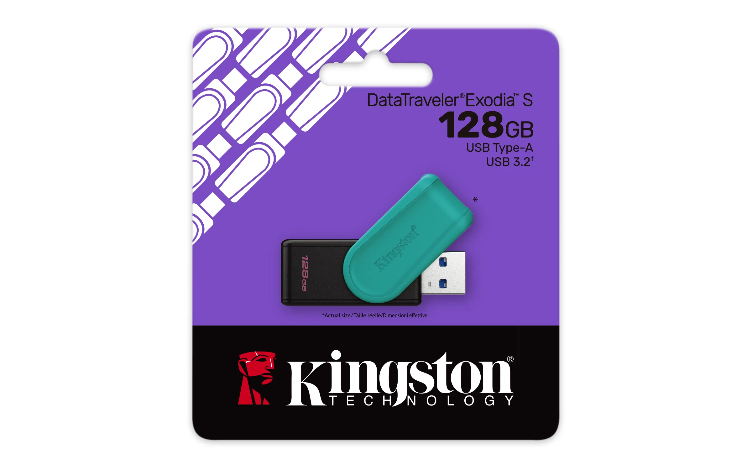 Kingston DataTraveler Exodia S USB 3.2 Gen 1 128GB memory stick, Black Turquoise