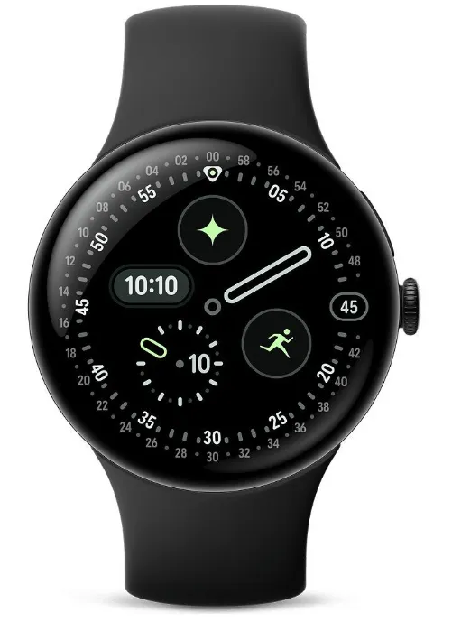 Google Pixel Watch 4 45mm AMOLED Smartwatch, Obsidian Black