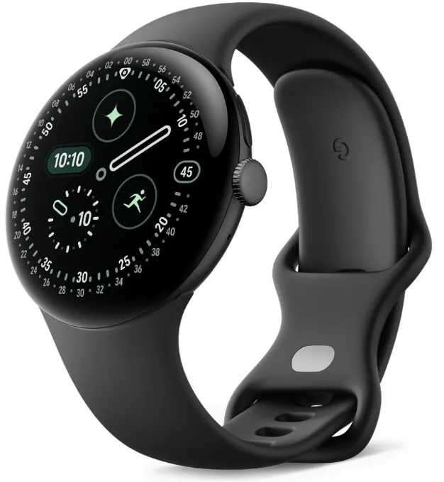 Google Pixel Watch 4 45mm AMOLED Smartwatch, Obsidian Black