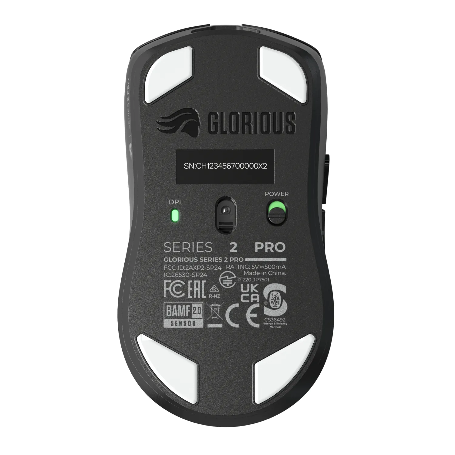 Glorious Series 2 PRO 4K/8K - tr&aring;dl&ouml;s spelmus, Svart