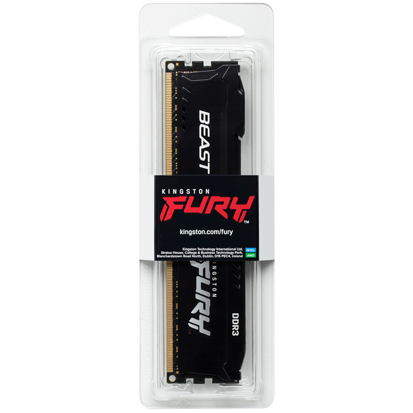 Kingston 16GB (2 x 8GB) Fury Beast, DDR3 1866MHz, CL10 - memory, Black
