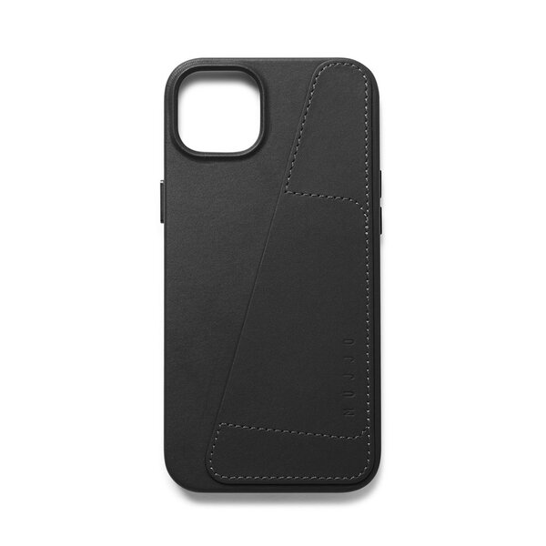 Mujjo Full Leather Wallet Case, iPhone 14 Plus - Wallet Case, Black