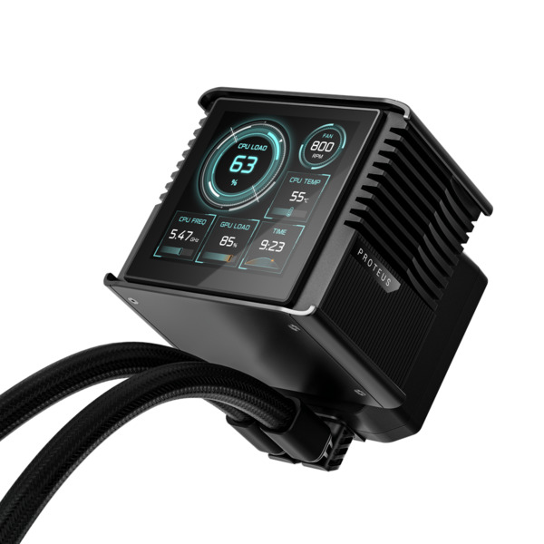 Sudokoo Proteus 360 360mm ARGB -nestej&auml;&auml;hdytin, musta