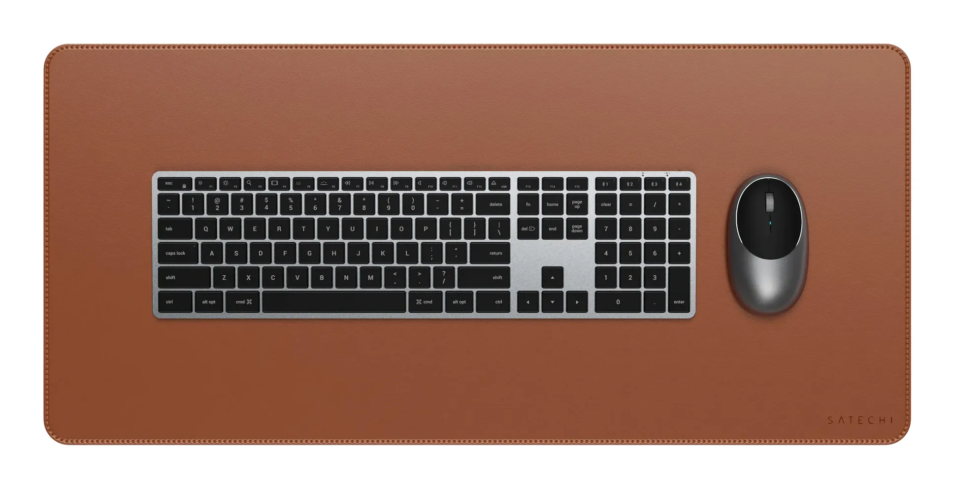 Satechi Vegan-Leather Premium Desk Mat Mousepad, 314x680 mm, Brown