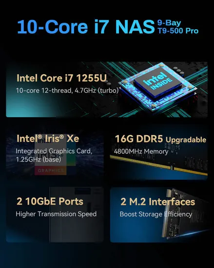 TerraMaster T9-500 Pro - NAS, Grey