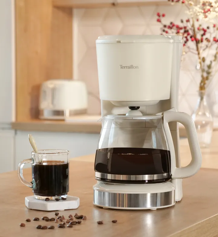 Terraillon Sunrise 15 cups Drip Coffee Maker, Cream