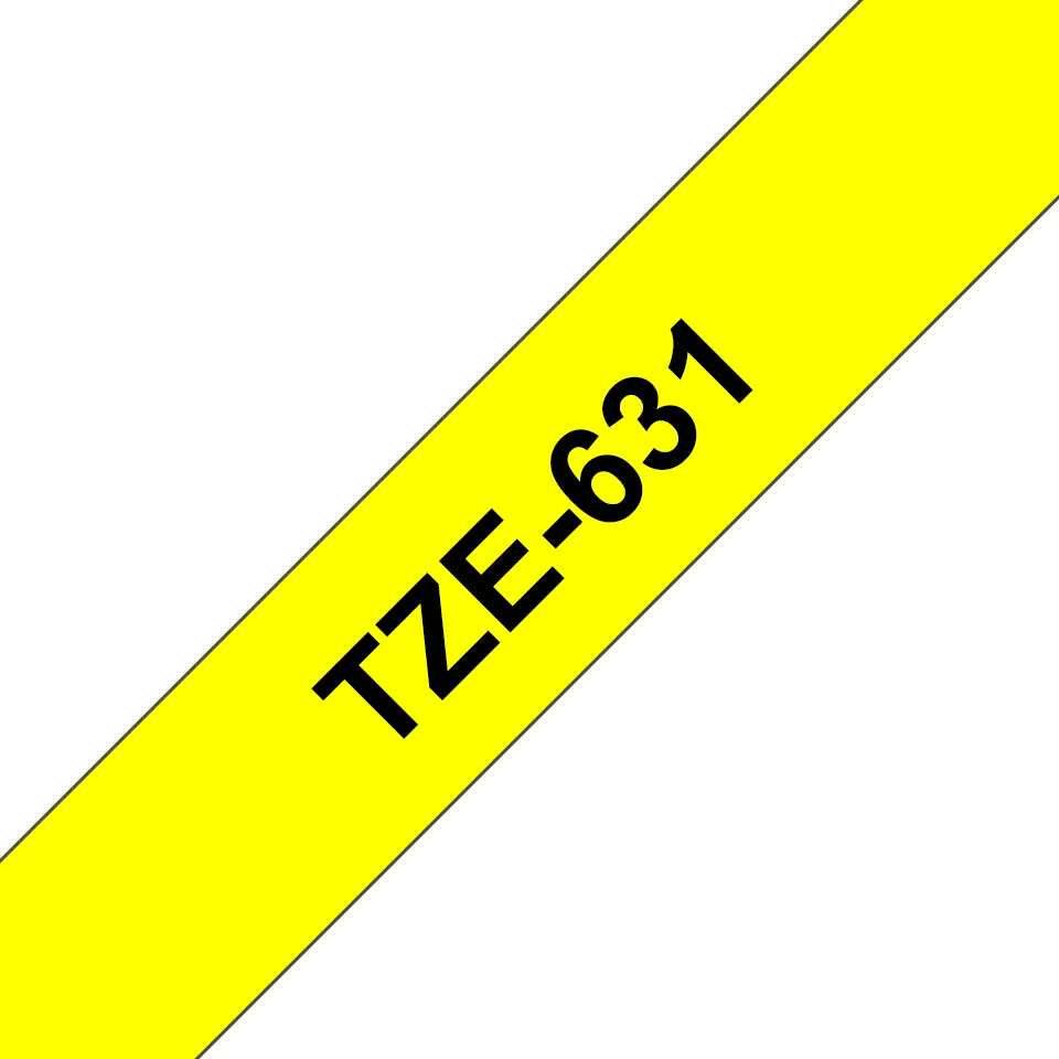 BROTHER TZ631 12 BLACK ON YELLOW