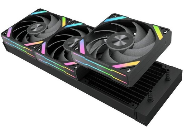 SAMA Q70 360mm Liquid CPU Cooler with LCD Display, Black