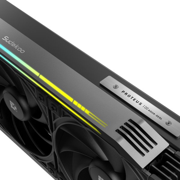 Sudokoo Proteus 360 360mm ARGB -nestej&auml;&auml;hdytin, musta