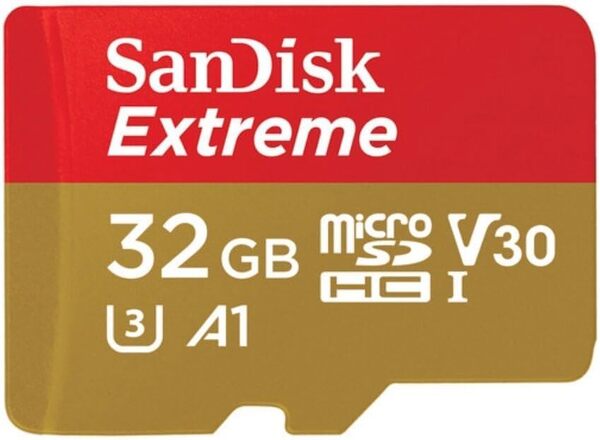 SanDisk Extreme PLUS 32 Gt MicroSDHC UHS-I U3 V30 A2 -muistikortti + SD-adapteri