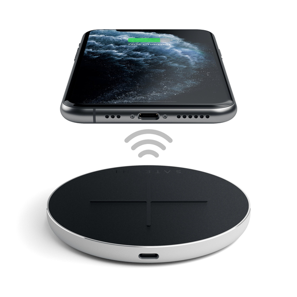 Satechi Aluminum Type-C Fast Wireless Charger V2, silver