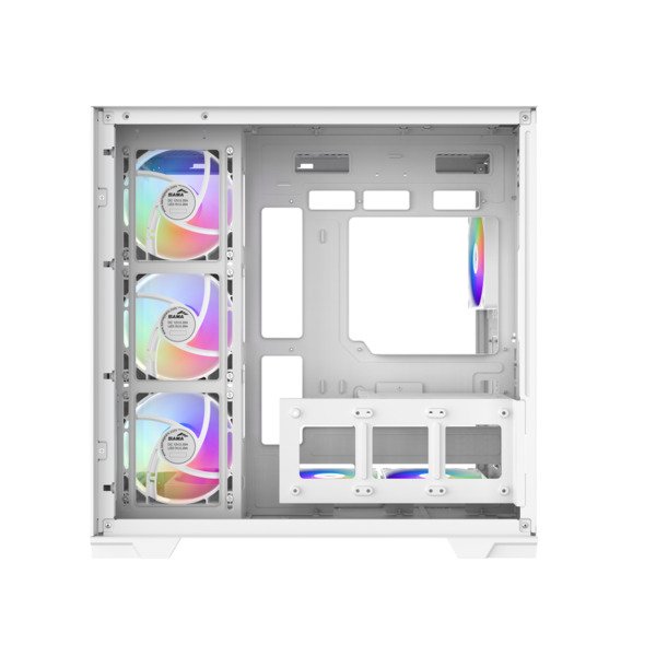 SAMA V52 midi-tower chassi med f&ouml;nster och RGB-belysning, vit