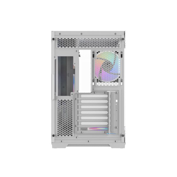 SAMA V52 midi-tower chassi med f&ouml;nster och RGB-belysning, vit