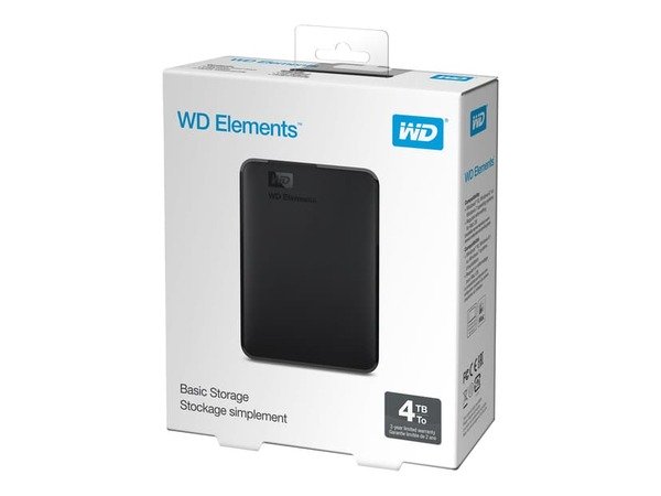 Western Digital WD Elements USB-C 4 TB - extern HDD, grafitsvart