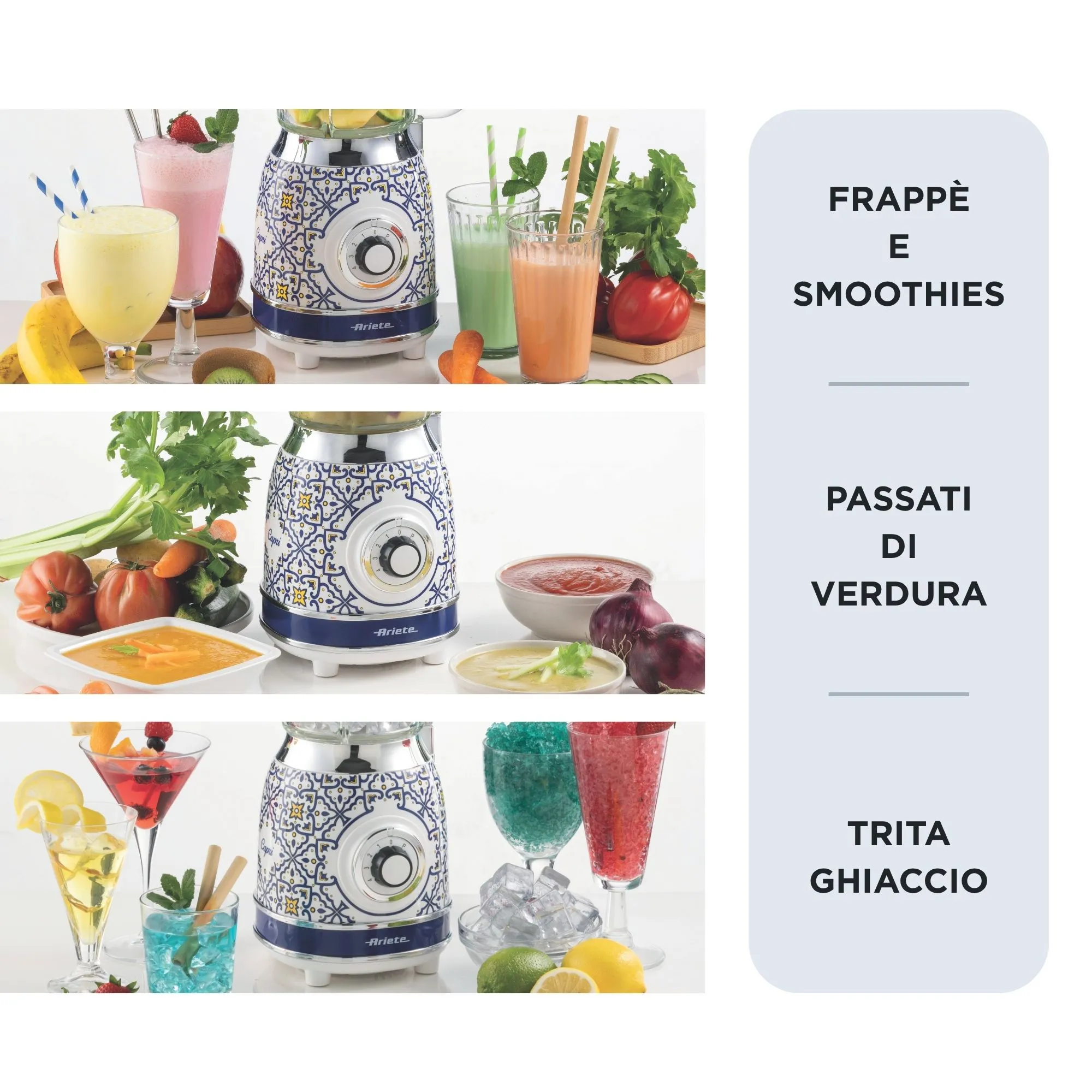 Ariete Capri 00C05830CAR0 1000 W 1,5 l blender, vit, ljusbl&aring;