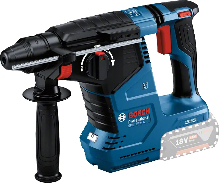 Bosch Cordless Hammer Drill GBH 18V-24 C Professional solo, 18V (blue/black, without battery and charger, with Bluetooth)