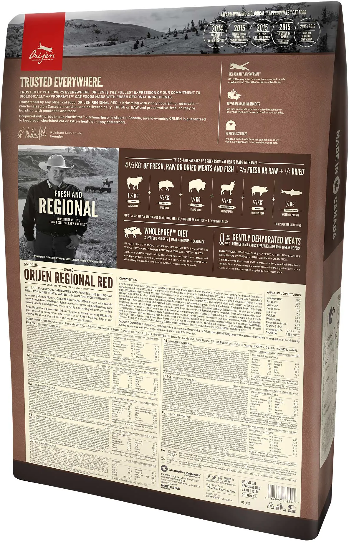 ORIJEN Regional Red, Dry food for cats, Adult, 340g