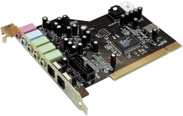 TerraTec Aureon 5.1 PCI, &auml;&auml;nikortti 3,5mm, optiset liitokset
