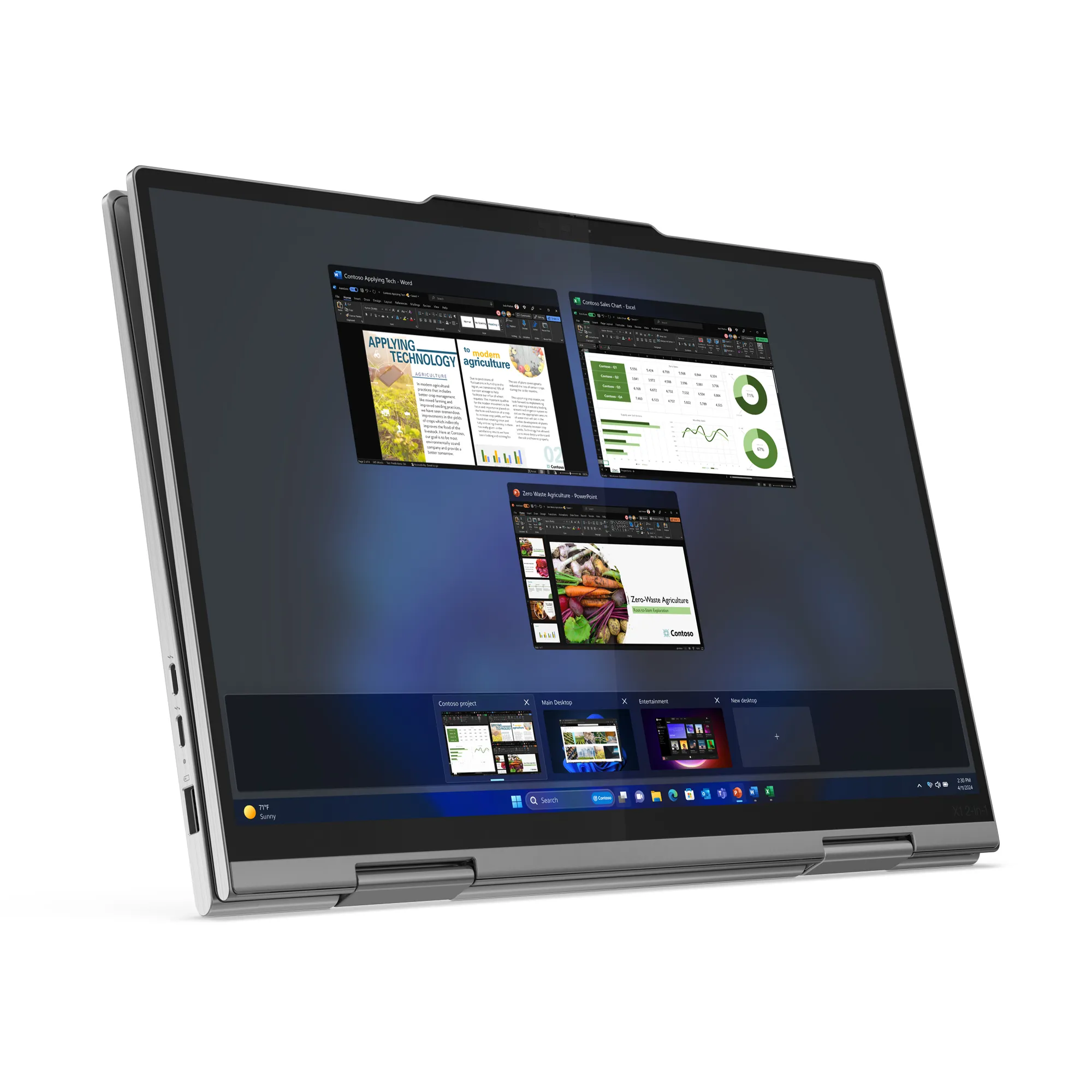 Lenovo ThinkPad X1 2-in-1 Gen 9 14" 155U, 16 Gt, 512 Gt, Win 11 Pro -kannettava, harmaa