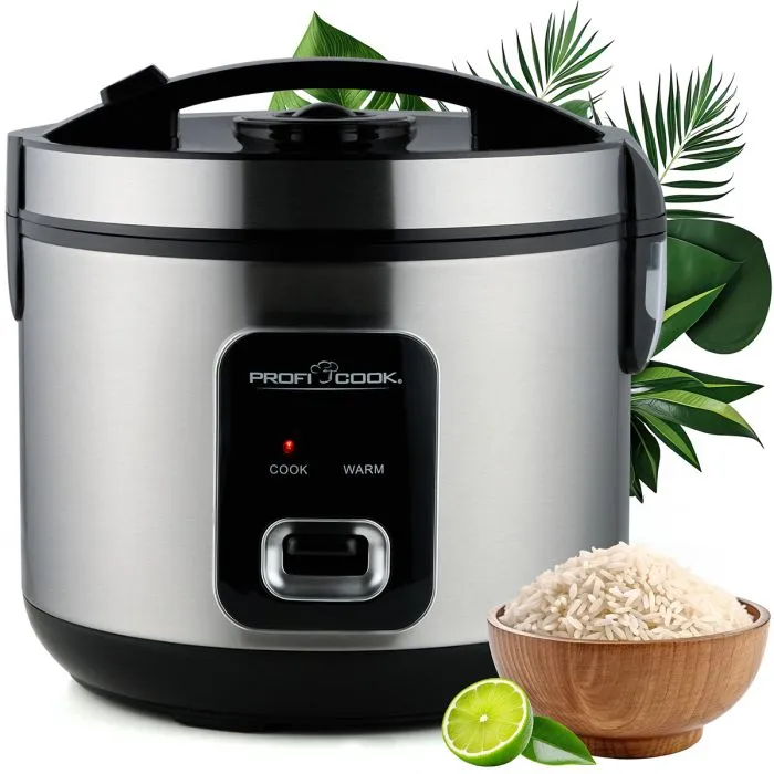 PROFICOOK PC-RK 1285 Riskokare, 3 L, 700 W, Rostfritt st&aring;l/Svart