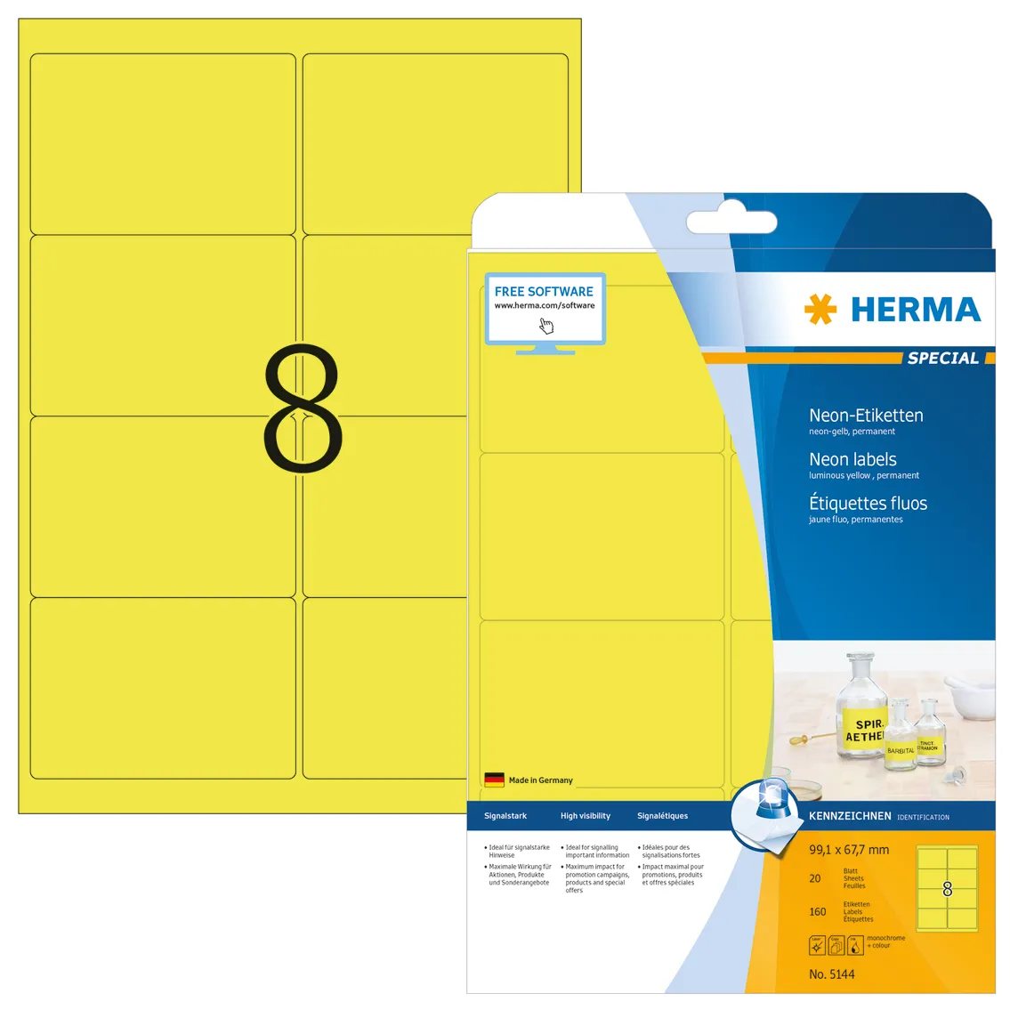 Herma label Special 99,1x67,7 neon yellow (160)