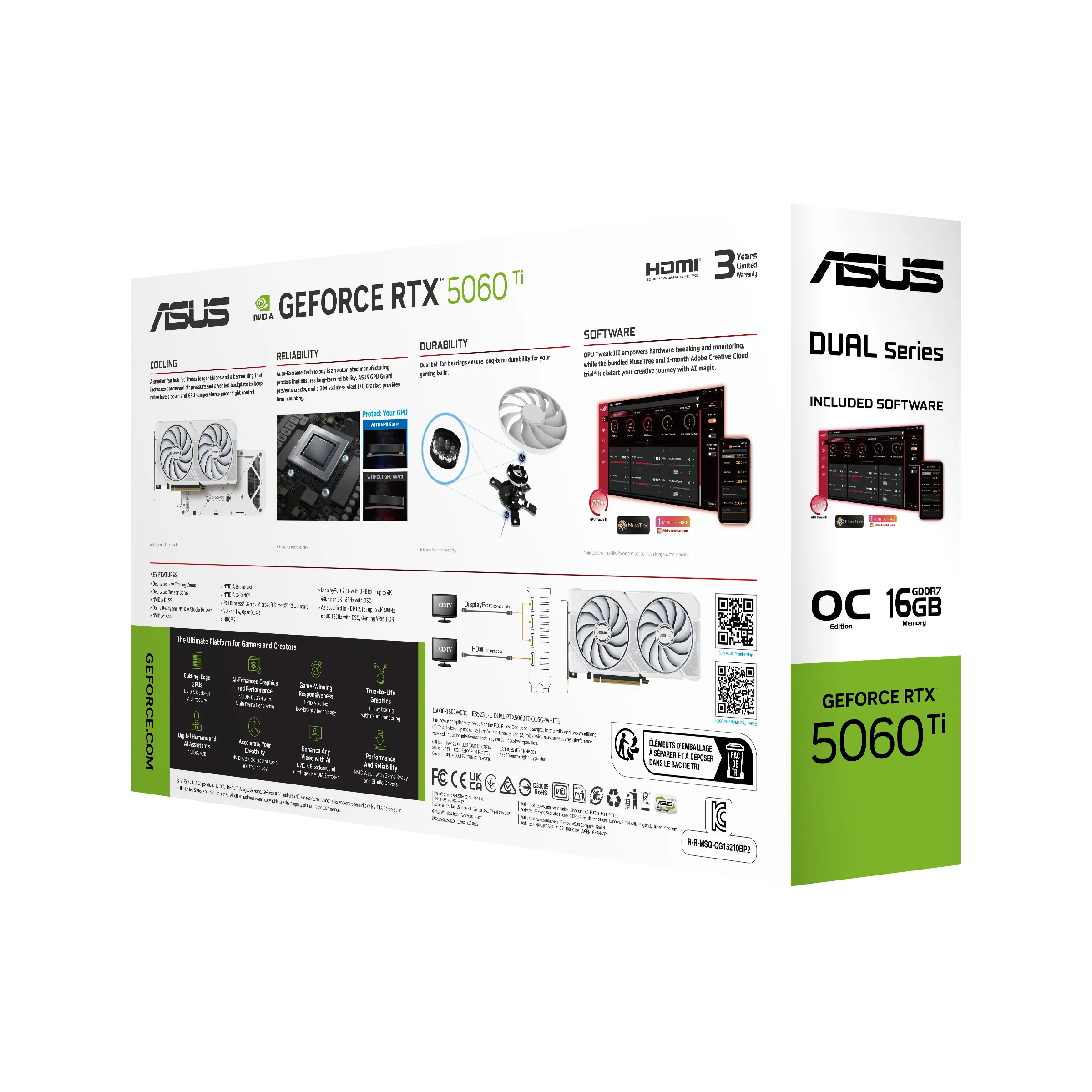 Asus GeForce RTX 5060 Ti White OC 16 GB - Grafikkort