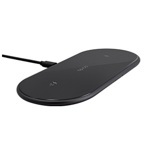 Epico Ultraslim Dual langaton laturi + 18 W QC -sein&auml;adapteri - musta