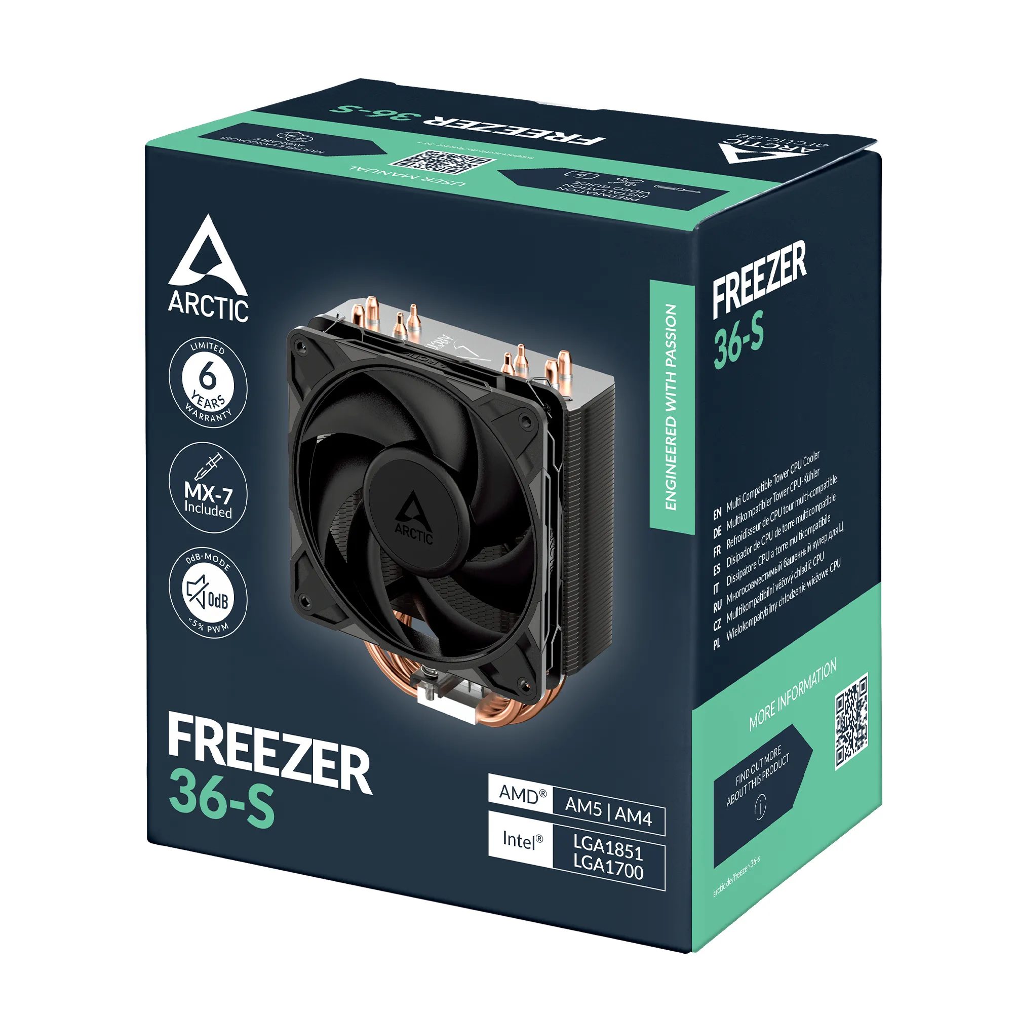ARCTIC Freezer 36-S processorkylare, 120 mm, Svart, Rostfritt st&aring;l