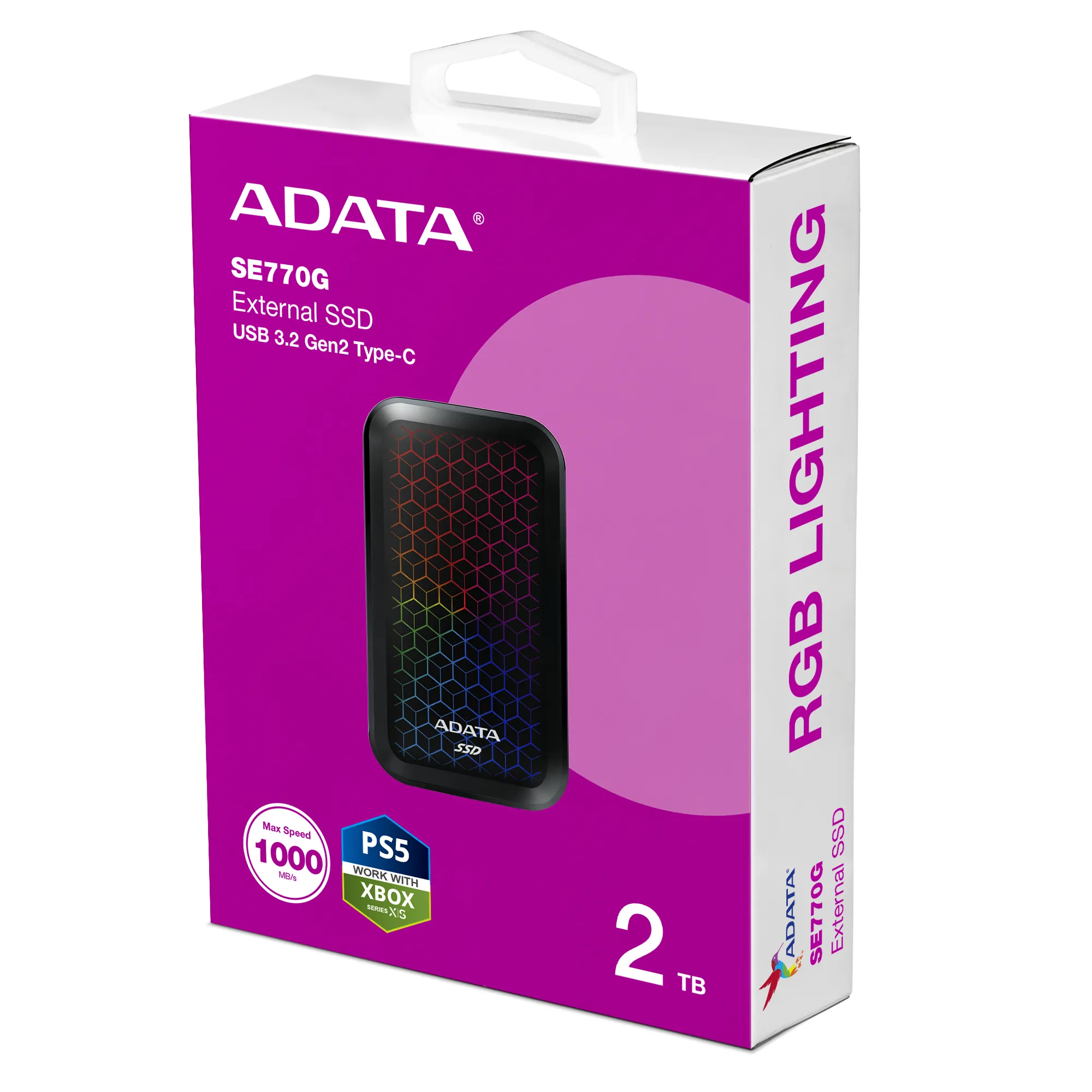 ADATA SE770G 2 TB USB-C - External SSD, Black