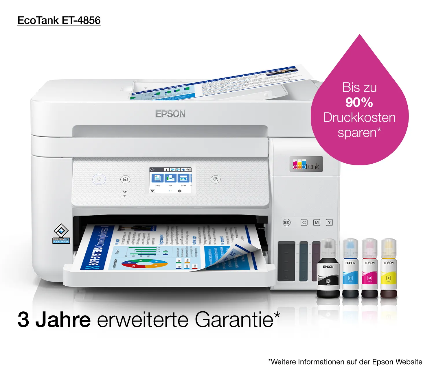 Epson EcoTank ET-4856 A4 - allt-i-ett f&auml;rgbl&auml;ckstr&aring;leskrivare