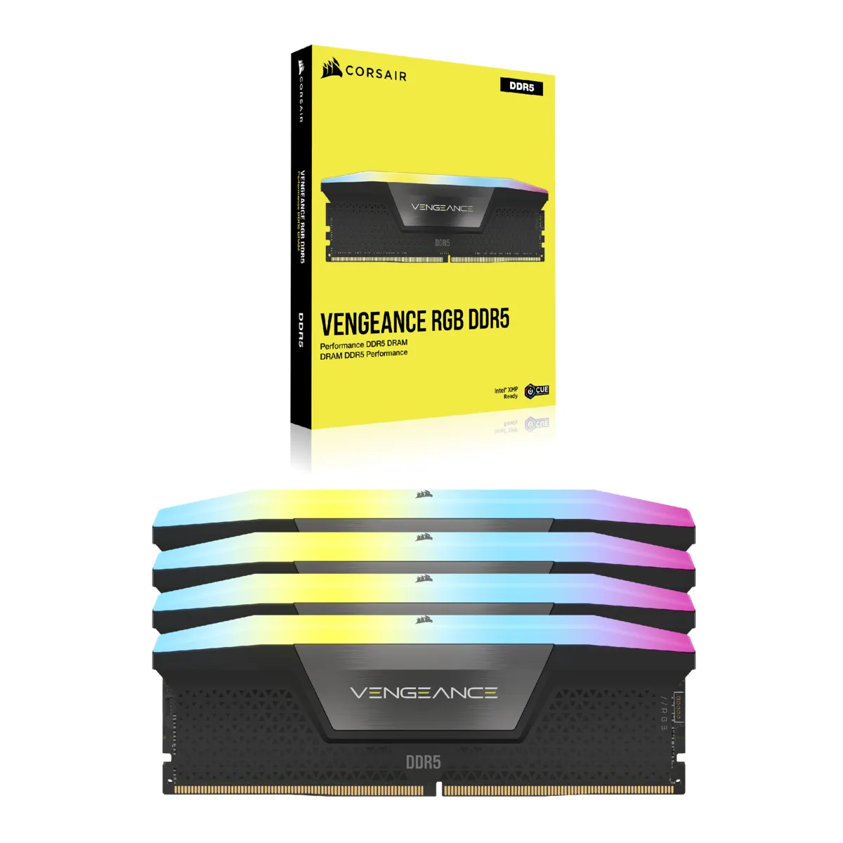 Corsair Vengeance RGB 192 GB (4 x 48 GB) DDR5 5200 MHz, CL38 minne (XMP)