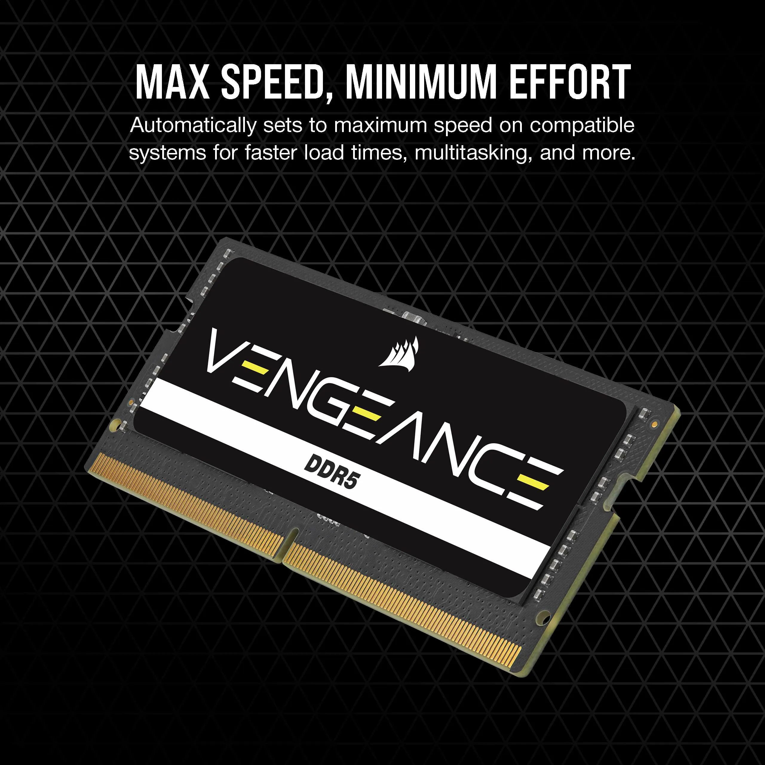 CORSAIR VENGEANCE 64GB 2x32GB DDR5 SODIMM 5600MT/s CL48-48-48-90 1.1V - minne,svart