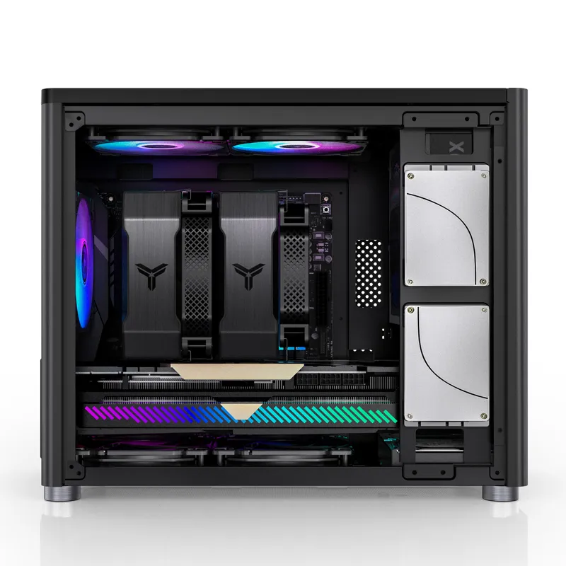 Jonsbo D30, tempered glass -Micro-ATX chassi, svart