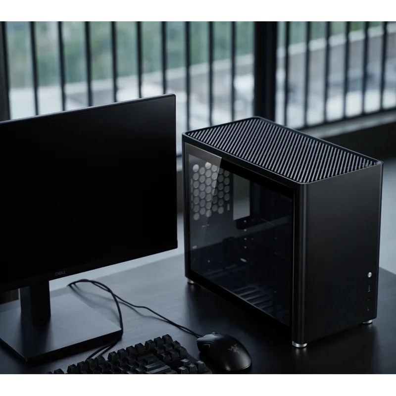 Jonsbo D30, tempered glass -Micro-ATX chassi, svart