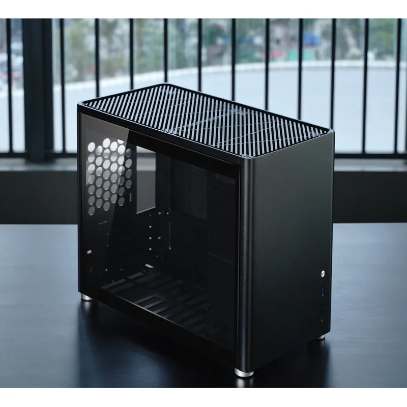 Jonsbo D30, tempered glass -Micro-ATX chassi, svart