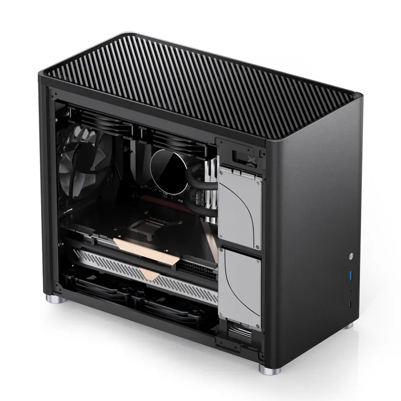 Jonsbo D30, tempered glass -Micro-ATX chassi, svart