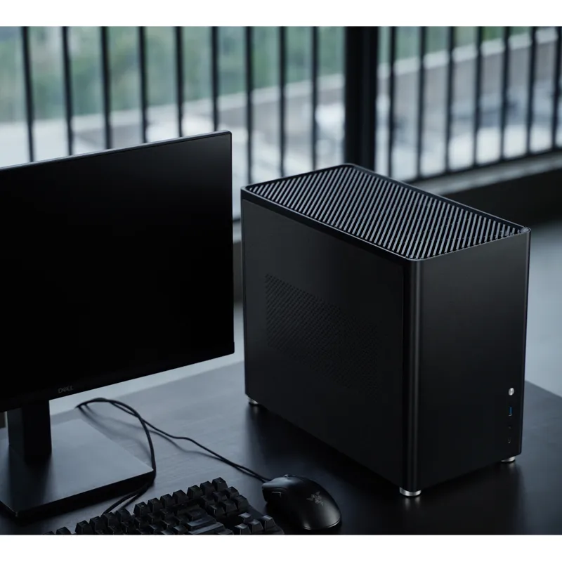 Jonsbo D30, tempered glass -Micro-ATX chassi, svart