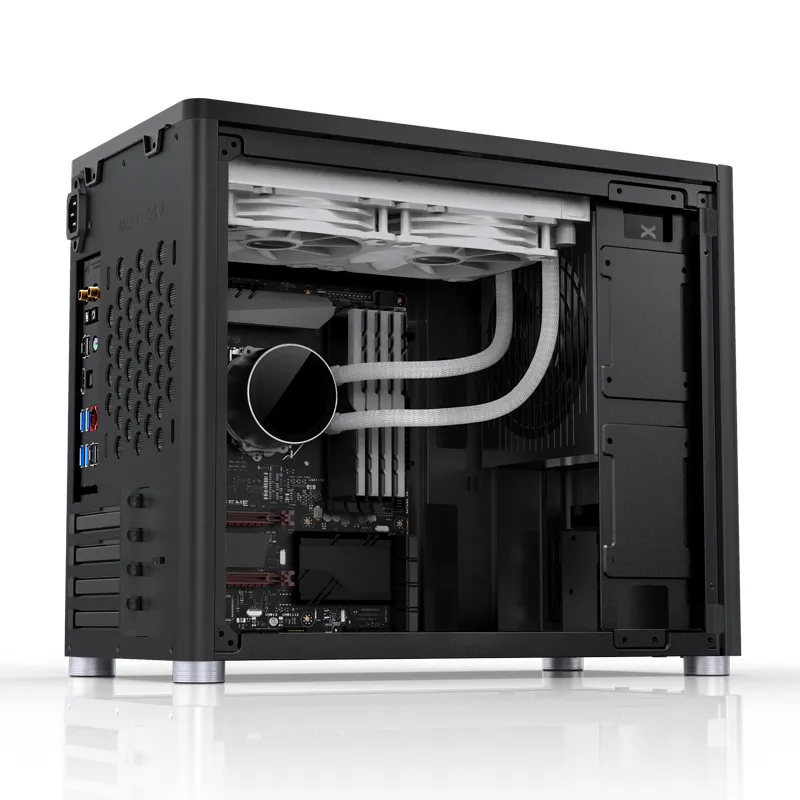 Jonsbo D30, tempered glass -Micro-ATX chassi, svart