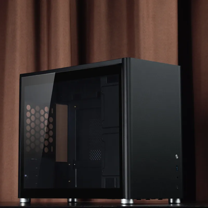 Jonsbo D30, tempered glass -Micro-ATX chassi, svart