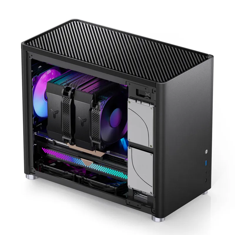 Jonsbo D30, tempered glass -Micro-ATX chassi, svart