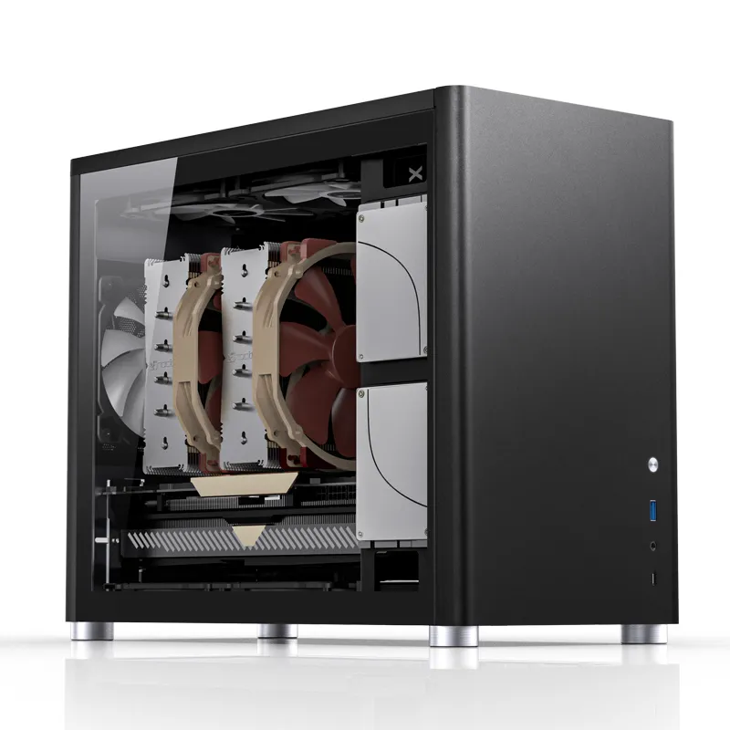 Jonsbo D30, tempered glass -Micro-ATX chassi, svart