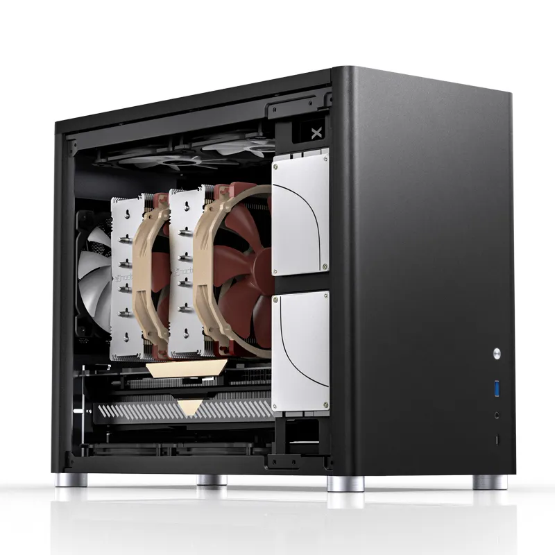 Jonsbo D30, tempered glass -Micro-ATX chassi, svart