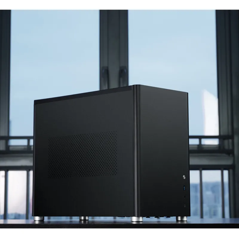 Jonsbo D30, tempered glass -Micro-ATX chassi, svart