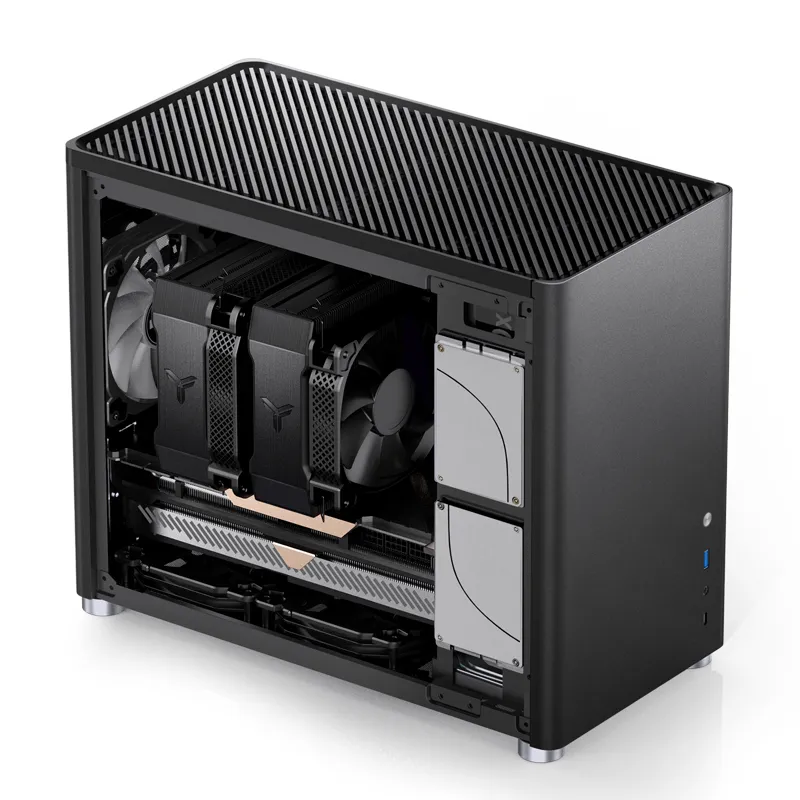 Jonsbo D30, tempered glass -Micro-ATX chassi, svart