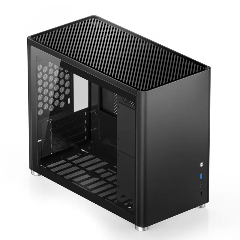 Jonsbo D30, tempered glass -Micro-ATX chassi, svart