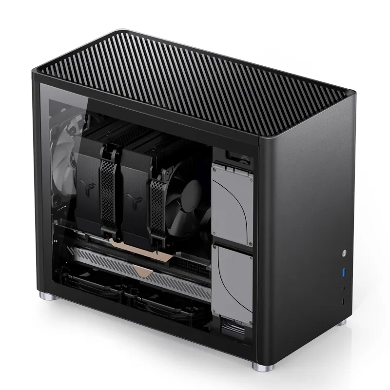 Jonsbo D30, tempered glass -Micro-ATX chassi, svart