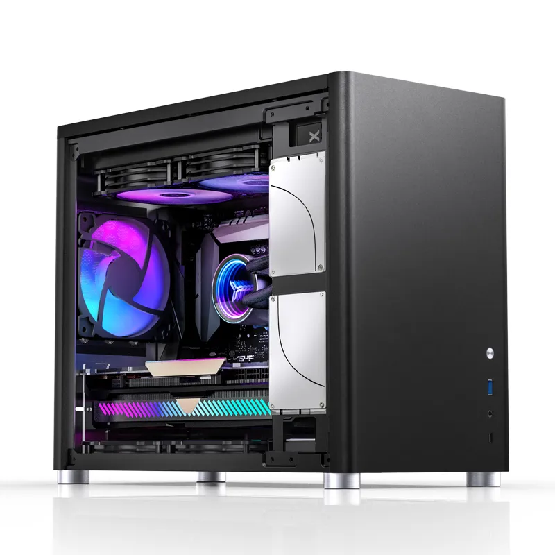 Jonsbo D30, tempered glass -Micro-ATX chassi, svart