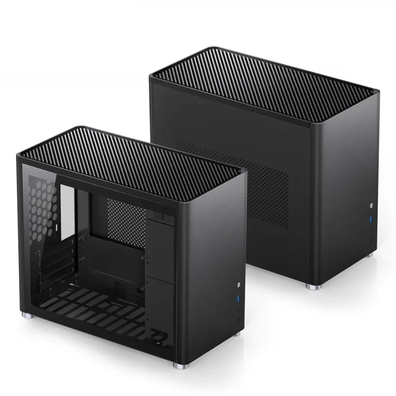 Jonsbo D30, tempered glass -Micro-ATX chassi, svart