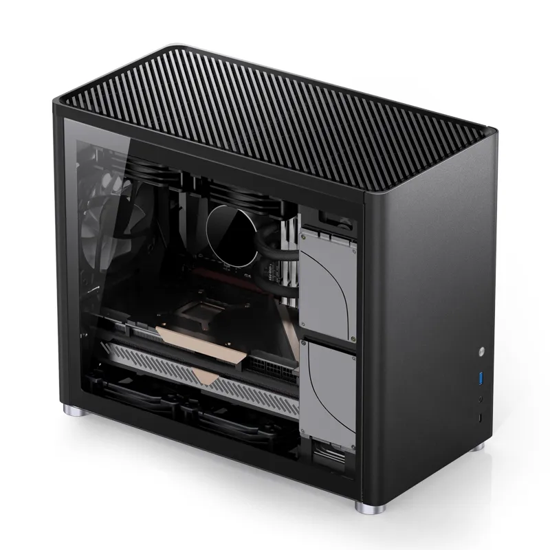 Jonsbo D30, tempered glass -Micro-ATX chassi, svart