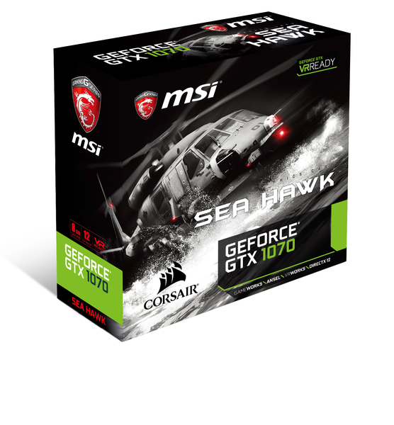 MSI GeForce GTX 1070 Sea Hawk X 8GB -n&auml;yt&ouml;nohjain